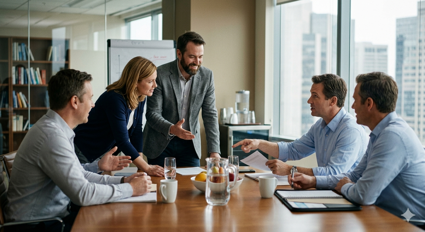 Business owners in a meeting
