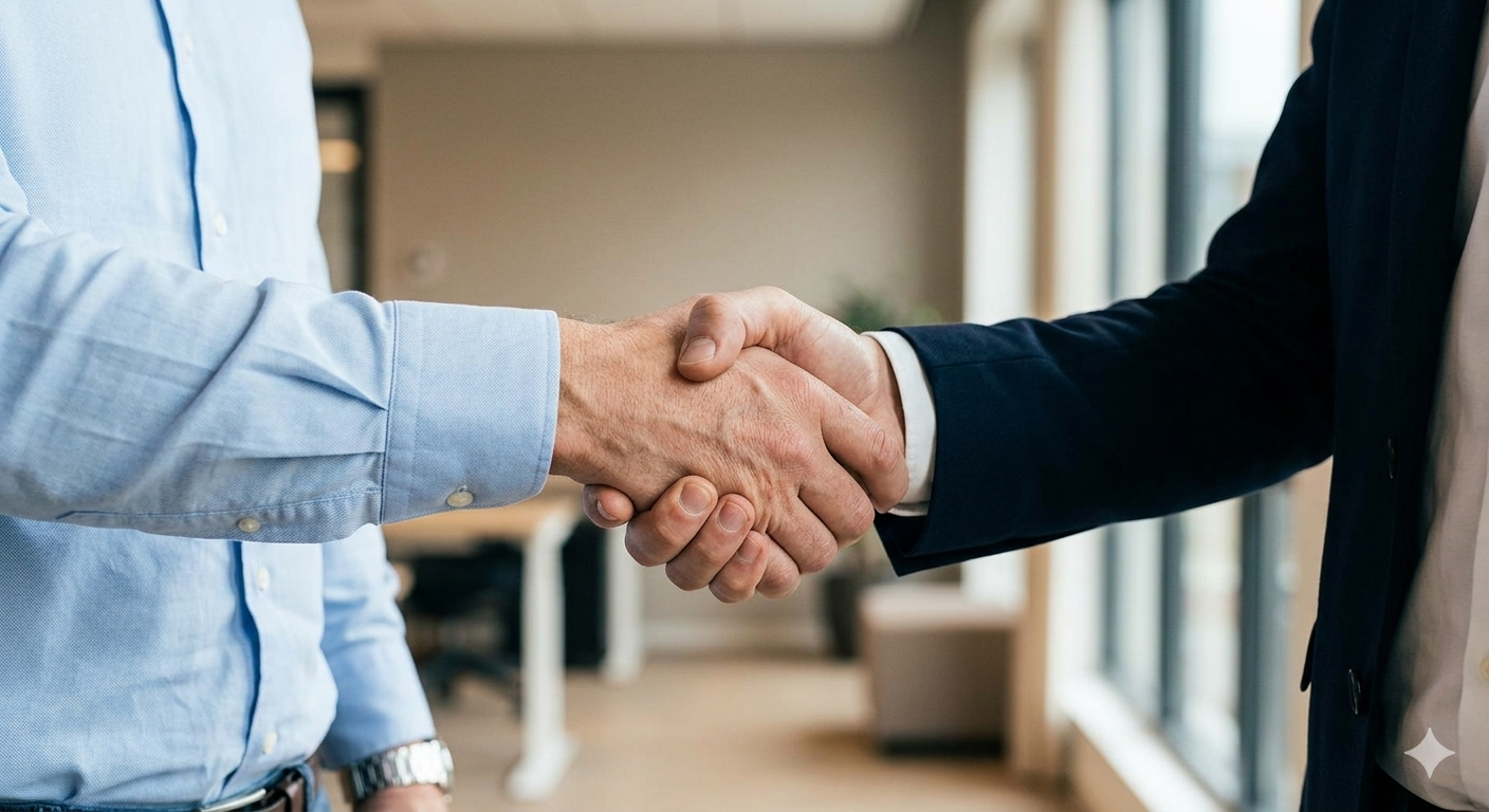 Business partners shaking hands